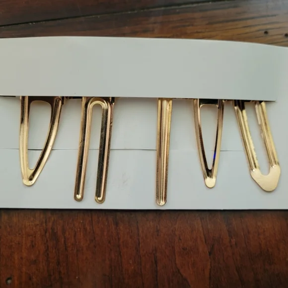 Gold and Red Floral Jewelry Hair Clips - Picture 3 of 3